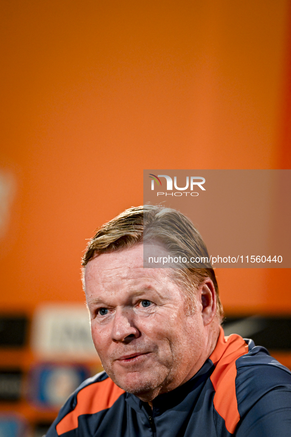 Netherlands trainer coach Ronald Koeman during the match training and press conference for the Netherlands Nations League season 2024-2025 a...