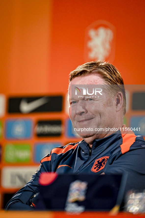 Netherlands trainer coach Ronald Koeman during the match training and press conference for the Netherlands Nations League season 2024-2025 a...