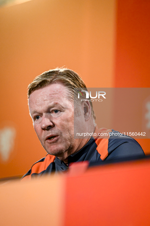 Netherlands trainer coach Ronald Koeman during the match training and press conference for the Netherlands Nations League season 2024-2025 a...