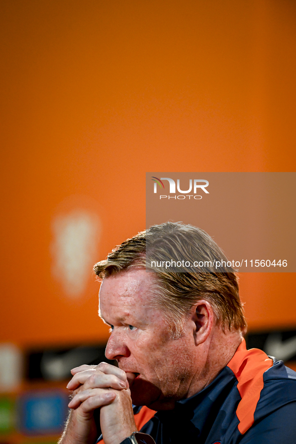 Netherlands trainer coach Ronald Koeman during the match training and press conference for the Netherlands Nations League season 2024-2025 a...