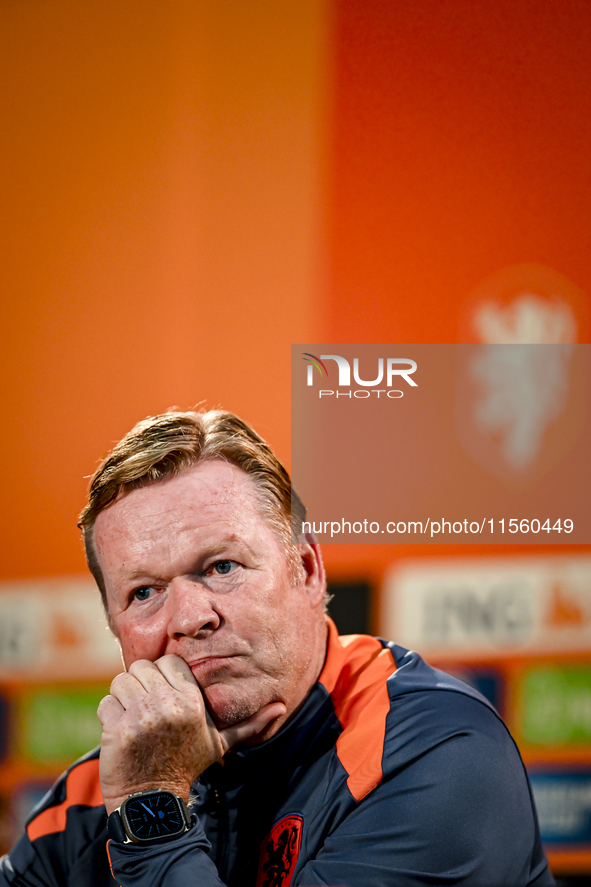 Netherlands trainer coach Ronald Koeman during the match training and press conference for the Netherlands Nations League season 2024-2025 a...