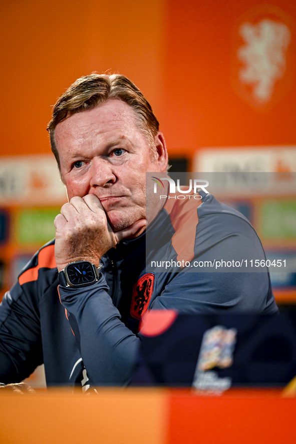 Netherlands trainer coach Ronald Koeman during the match training and press conference for the Netherlands Nations League season 2024-2025 a...