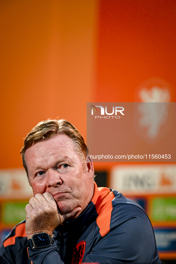 Netherlands trainer coach Ronald Koeman during the match training and press conference for the Netherlands Nations League season 2024-2025 a...