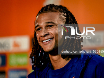 Netherlands player Nathan Ake during the training and press conference for the Netherlands Nations League season 2024-2025 at the KNVB Campu...