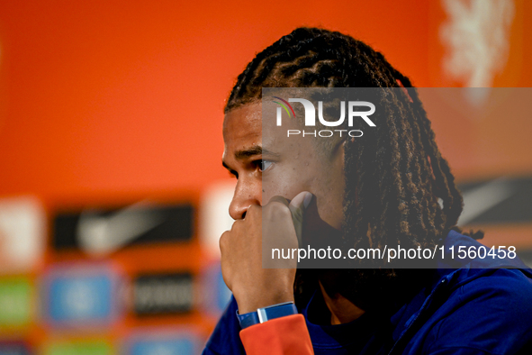 Netherlands player Nathan Ake during the training and press conference for the Netherlands Nations League season 2024-2025 at the KNVB Campu...