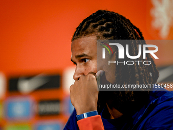 Netherlands player Nathan Ake during the training and press conference for the Netherlands Nations League season 2024-2025 at the KNVB Campu...