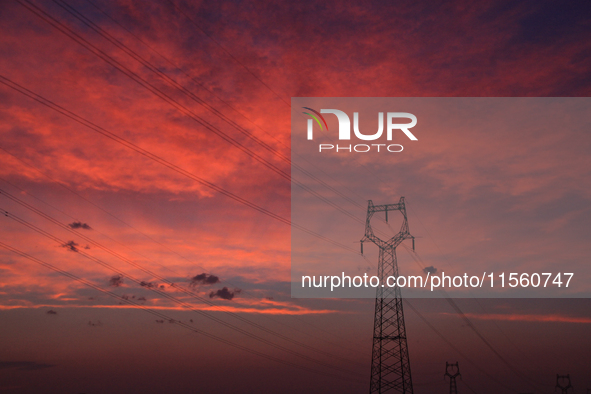 Wind power generation facilities on Zhangbei Bashang Grassland in Zhangjiakou, China, on June 28, 2013. 