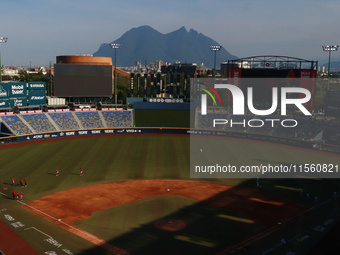 View of the stadium of Sultanes de Monterrey before the resumption of the 2024 King Series match 3 of the Mexican Baseball League (LMB) betw...