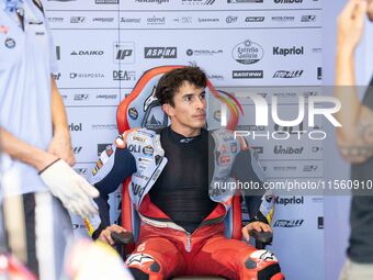 Marc Marquez participates in the MotoGP Test at Misano World Circuit Marco Simoncelli in Misano Adriatico, Italy, on September 9, 2024. (