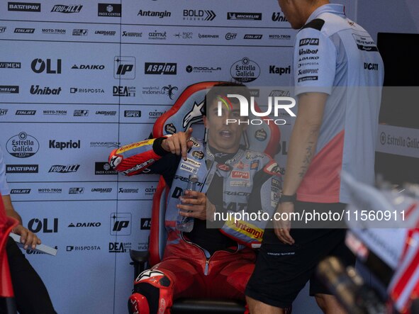 Marc Marquez participates in the MotoGP Test at Misano World Circuit Marco Simoncelli in Misano Adriatico, Italy, on September 9, 2024. 