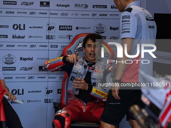 Marc Marquez participates in the MotoGP Test at Misano World Circuit Marco Simoncelli in Misano Adriatico, Italy, on September 9, 2024. (