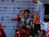 Marc Marquez participates in the MotoGP Test at Misano World Circuit Marco Simoncelli in Misano Adriatico, Italy, on September 9, 2024. (