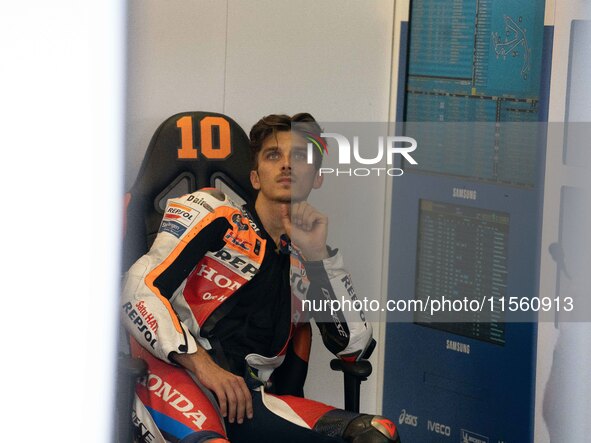 Luca Marini participates in the MotoGP Test at Misano World Circuit Marco Simoncelli in Misano Adriatico, Italy, on September 9, 2024. 