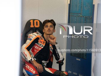 Luca Marini participates in the MotoGP Test at Misano World Circuit Marco Simoncelli in Misano Adriatico, Italy, on September 9, 2024. (