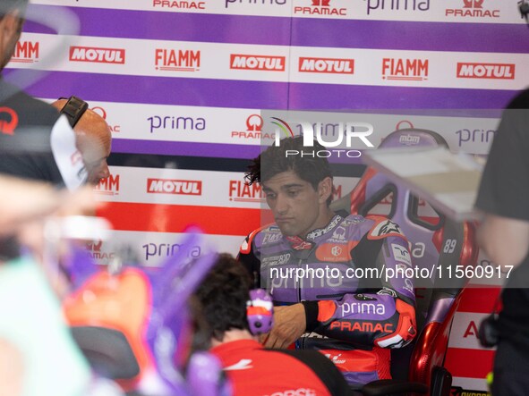 Jorge Martin participates in the MotoGP Test at Misano World Circuit Marco Simoncelli in Misano Adriatico, Italy, on September 9, 2024. 