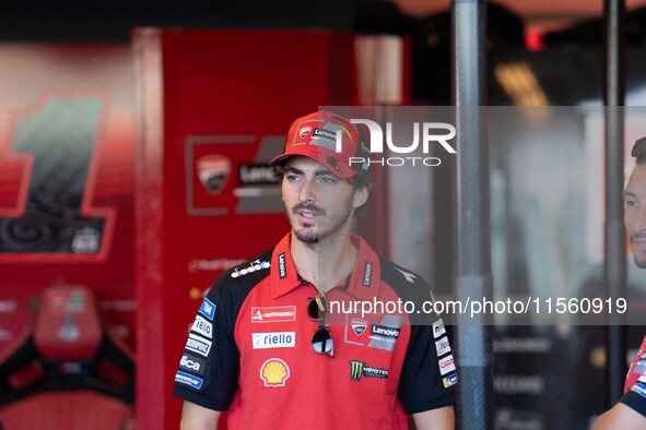 Francesco Bagnaia participates in the MotoGP Test at Misano World Circuit Marco Simoncelli in Misano Adriatico, Italy, on September 9, 2024....