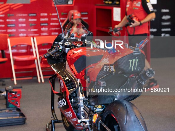 Francesco Bagnaia participates in the MotoGP Test at Misano World Circuit Marco Simoncelli in Misano Adriatico, Italy, on September 9, 2024....