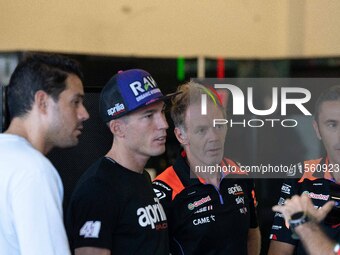 Aleix Espargaro participates in the MotoGP Test at Misano World Circuit Marco Simoncelli in Misano Adriatico, Italy, on September 9, 2024. (