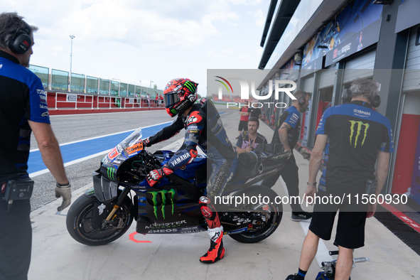 Fabio Quartararo participates in the MotoGP Test at Misano World Circuit Marco Simoncelli in Misano Adriatico, Italy, on September 9, 2024. 