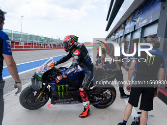 Fabio Quartararo participates in the MotoGP Test at Misano World Circuit Marco Simoncelli in Misano Adriatico, Italy, on September 9, 2024....