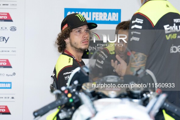 Marco Bezzecchi participates in the MotoGP Test at Misano World Circuit Marco Simoncelli in Misano Adriatico, Italy, on September 9, 2024. 