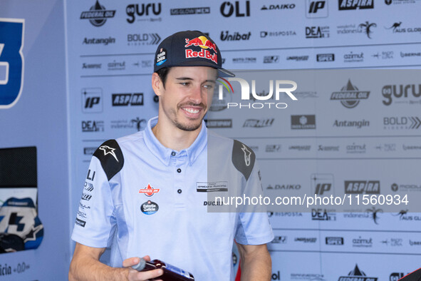 Alex Marquez participates in the MotoGP Test at Misano World Circuit Marco Simoncelli in Misano Adriatico, Italy, on September 9, 2024. 