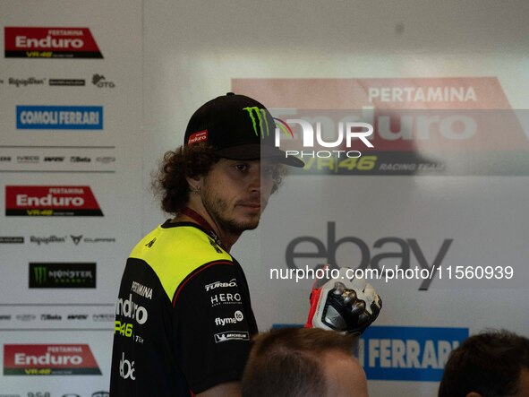 Marco Bezzecchi participates in the MotoGP Test at Misano World Circuit Marco Simoncelli in Misano Adriatico, Italy, on September 9, 2024. 