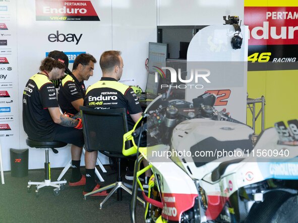 Marco Bezzecchi participates in the MotoGP Test at Misano World Circuit Marco Simoncelli in Misano Adriatico, Italy, on September 9, 2024. 