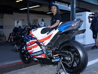 Moto Aprilia during the MotoGP Test at Misano World Circuit Marco Simoncelli in Misano Adriatico, Italy, on September 9, 2024. (