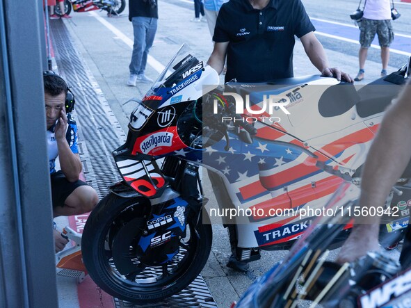 Moto Aprilia during the MotoGP Test at Misano World Circuit Marco Simoncelli in Misano Adriatico, Italy, on September 9, 2024. 