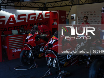 Pedro Acosta (Spa-GASGAS Factory Racing) in the GasGas box during the MotoGP Test at Misano World Circuit Marco Simoncelli in Misano Adriati...