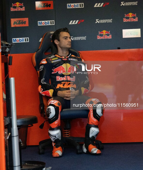 Dani Pedrosa participates in the MotoGP Test at Misano World Circuit Marco Simoncelli in Misano Adriatico, Italy, on September 9, 2024. 