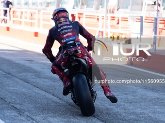 Augusto Fernandez participates in the MotoGP Test at Misano World Circuit Marco Simoncelli in Misano Adriatico, Italy, on September 9, 2024....