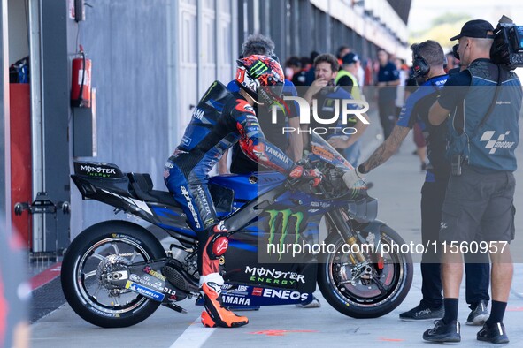 Fabio Quartararo participates in the MotoGP Test at Misano World Circuit Marco Simoncelli in Misano Adriatico, Italy, on September 9, 2024. 