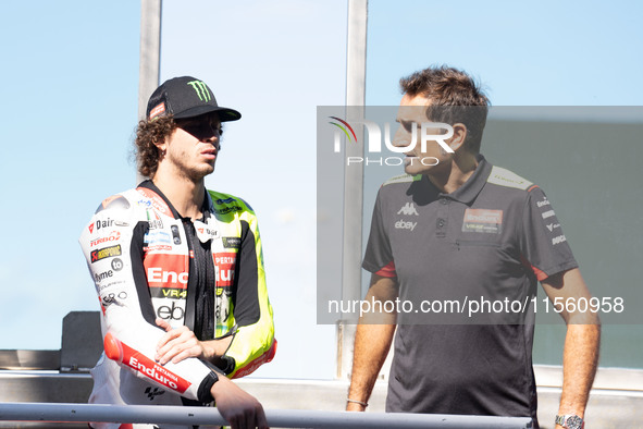 Marco Bezzecchi participates in the MotoGP Test at Misano World Circuit Marco Simoncelli in Misano Adriatico, Italy, on September 9, 2024. 