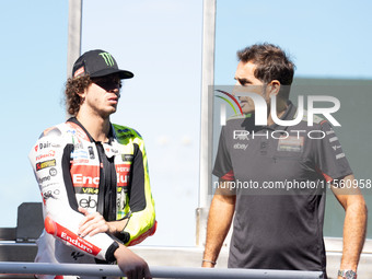 Marco Bezzecchi participates in the MotoGP Test at Misano World Circuit Marco Simoncelli in Misano Adriatico, Italy, on September 9, 2024. (