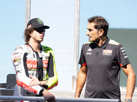 Marco Bezzecchi participates in the MotoGP Test at Misano World Circuit Marco Simoncelli in Misano Adriatico, Italy, on September 9, 2024. (