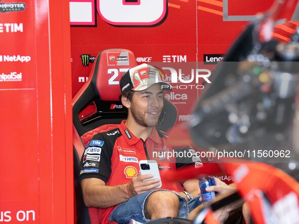 Enea Bastianini participates in the MotoGP Test at Misano World Circuit Marco Simoncelli in Misano Adriatico, Italy, on September 9, 2024. 