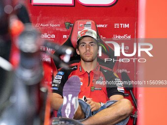 Enea Bastianini participates in the MotoGP Test at Misano World Circuit Marco Simoncelli in Misano Adriatico, Italy, on September 9, 2024. (