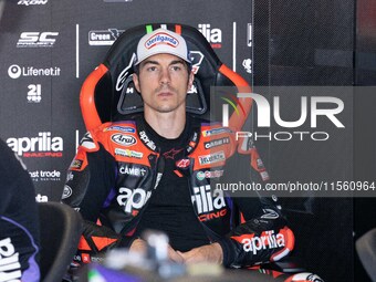 Maverick Vinales participates in the MotoGP Test at Misano World Circuit Marco Simoncelli in Misano Adriatico, Italy, on September 9, 2024....