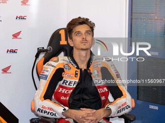 Luca Marini participates in the MotoGP Test at Misano World Circuit Marco Simoncelli in Misano Adriatico, Italy, on September 9, 2024. (