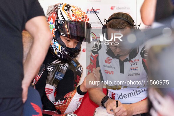 Takaaki Nakagami participates in the MotoGP Test at Misano World Circuit Marco Simoncelli in Misano Adriatico, Italy, on September 9, 2024. 