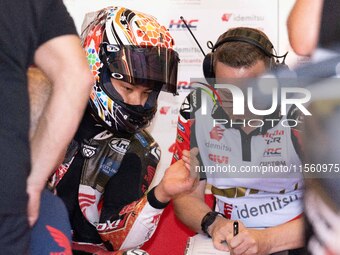 Takaaki Nakagami participates in the MotoGP Test at Misano World Circuit Marco Simoncelli in Misano Adriatico, Italy, on September 9, 2024....