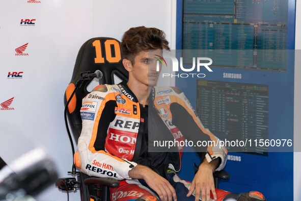 Luca Marini participates in the MotoGP Test at Misano World Circuit Marco Simoncelli in Misano Adriatico, Italy, on September 9, 2024. 