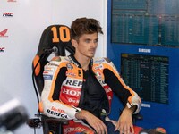 Luca Marini participates in the MotoGP Test at Misano World Circuit Marco Simoncelli in Misano Adriatico, Italy, on September 9, 2024. (