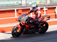 Enea Bastianini uses a new windshield during the MotoGP Test at Misano World Circuit Marco Simoncelli in Misano Adriatico, Italy, on Septemb...