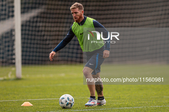 In Buenos Aires, Argentina, on September 9, 2024, Spanish footballer Iker Muniain has his first practice with the Argentine club San Lorenzo...