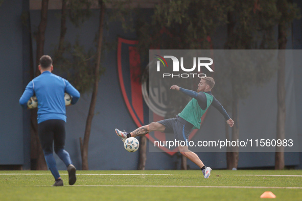 In Buenos Aires, Argentina, on September 9, 2024, Spanish footballer Iker Muniain has his first practice with the Argentine club San Lorenzo...