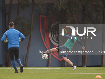 In Buenos Aires, Argentina, on September 9, 2024, Spanish footballer Iker Muniain has his first practice with the Argentine club San Lorenzo...