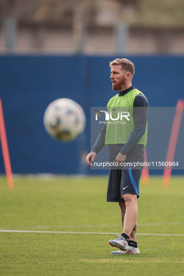 In Buenos Aires, Argentina, on September 9, 2024, Spanish footballer Iker Muniain has his first practice with the Argentine club San Lorenzo...